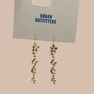 NWT Urban Outfitters Gold Dangly F*%k Earrings